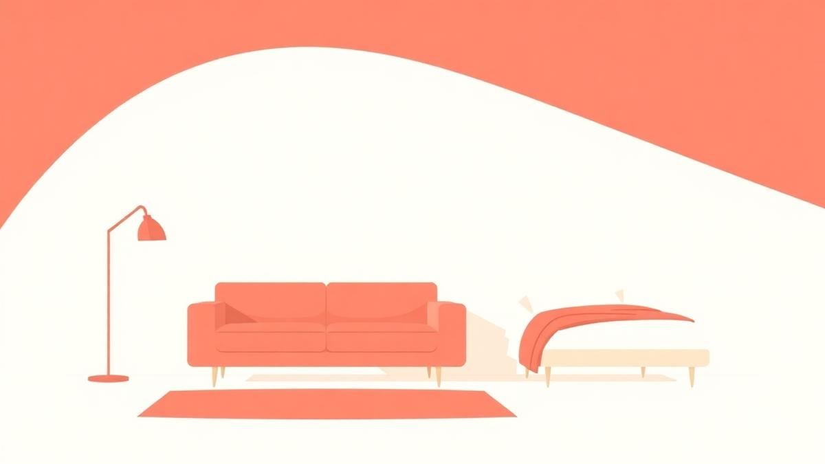 Ilustración del interior de un apartamento amueblado
