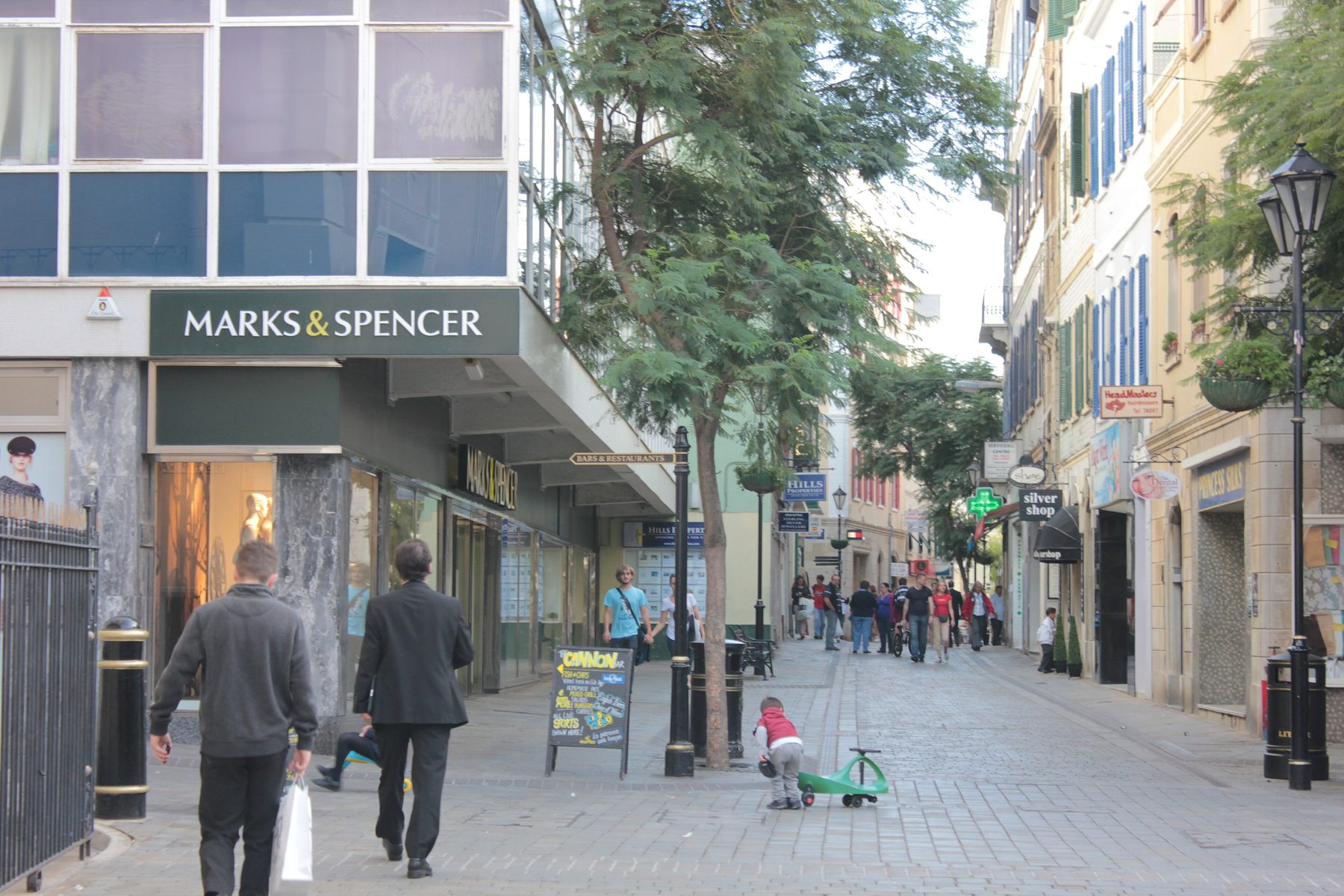 Shoppers on Main Street in Gibraltar's town centre